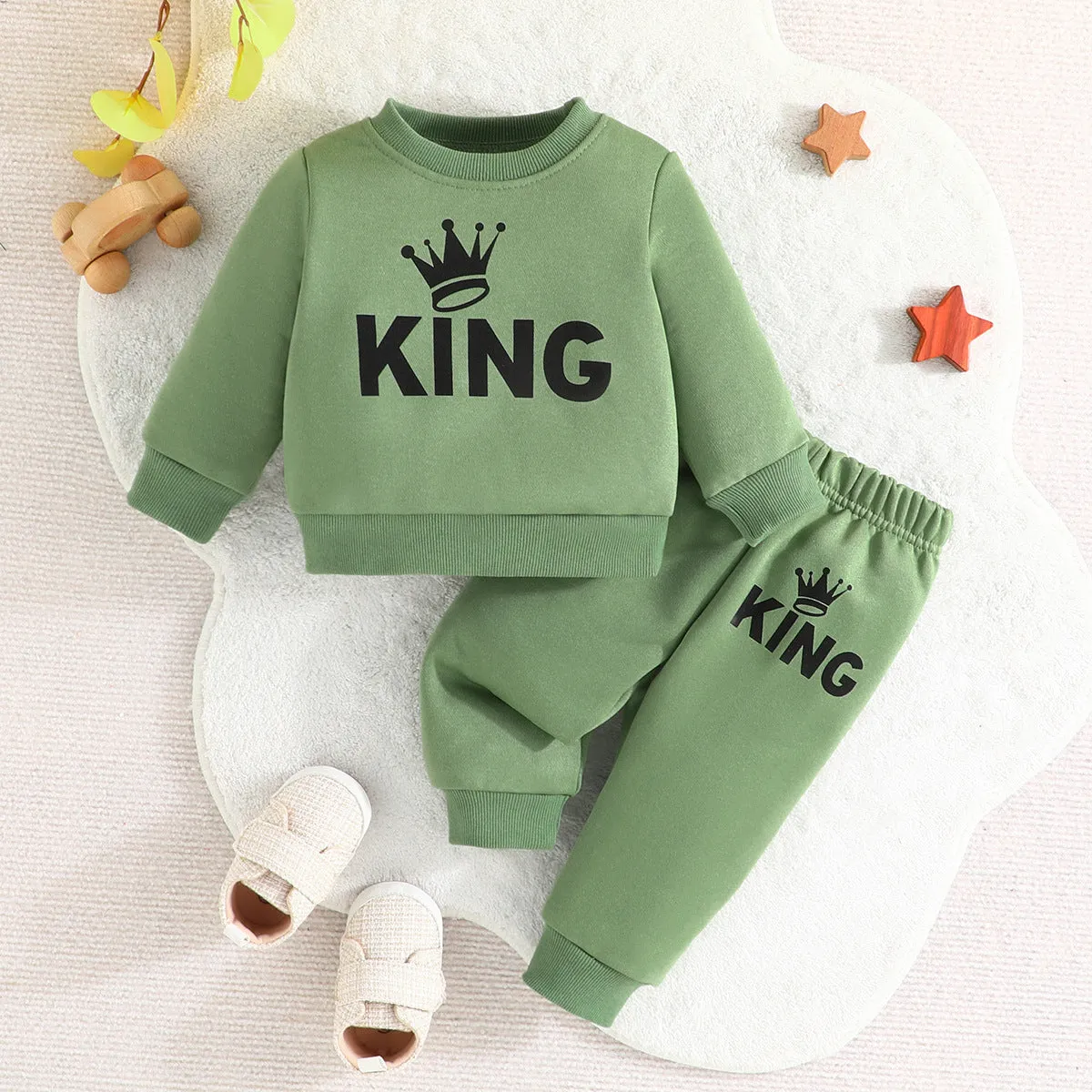 2 Pieces Set Baby Boys Letters Tops And Pants Wholesale 240111147