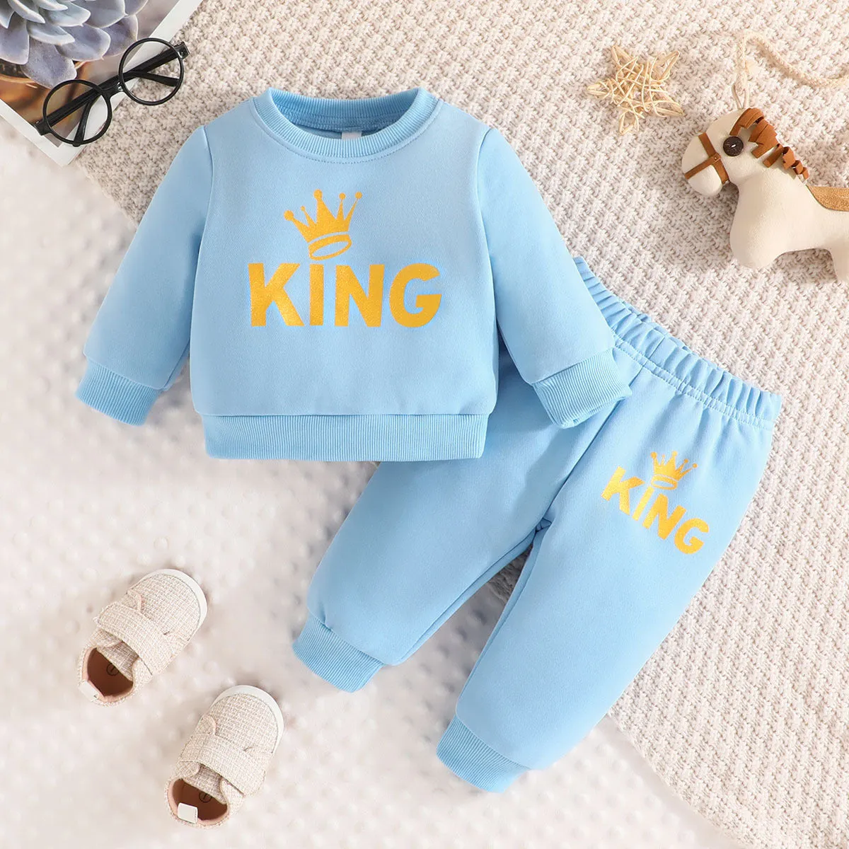 2 Pieces Set Baby Boys Letters Tops And Pants Wholesale 240111147