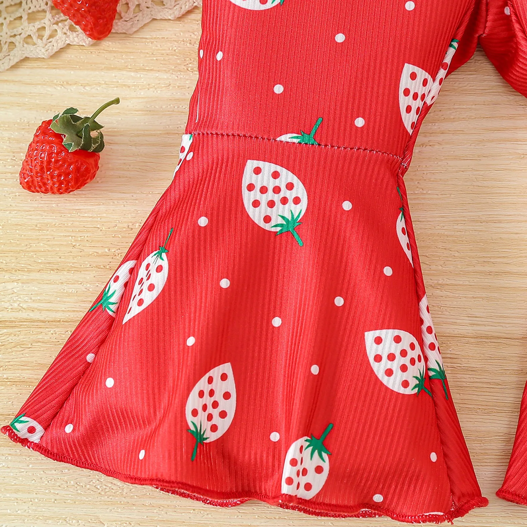 2 Pieces Set Baby Girls Letters Fruit Print Tops And Pants Wholesale 24030164