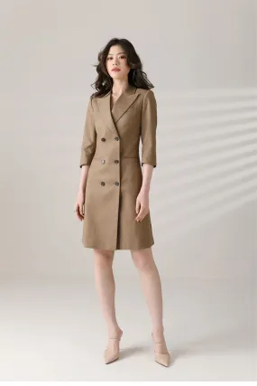 Alina Custom Double Breasted Half Sleeve Slim Blazer Dress