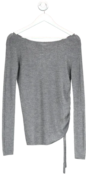 All Saints Grey Vana Crew Neck Top UK M