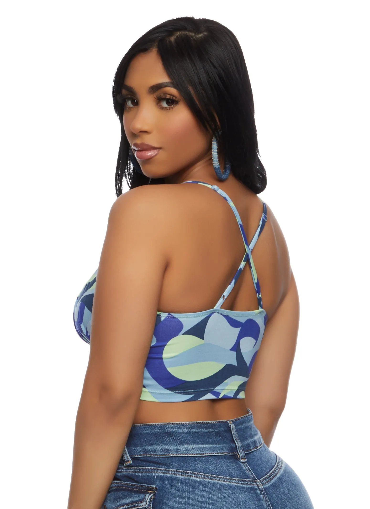 Almost Famous Printed Cami Bralette Top