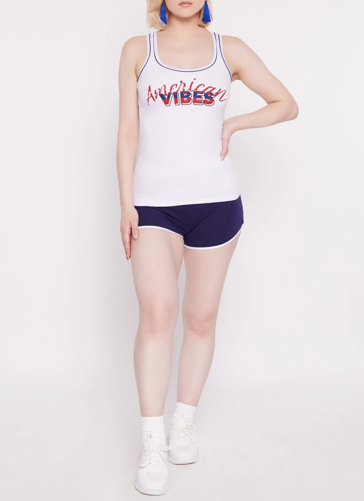 American Vibes Contrast Trim Tank Top