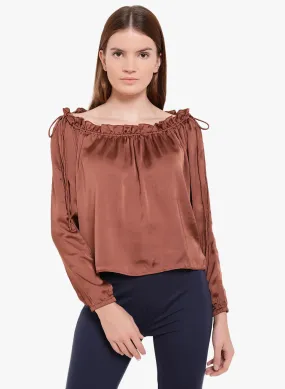 Amour Betina Drawstring Slit Sleeve Top