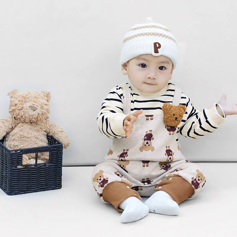 Baby Girls Boys Striped Animals Print Jumpsuits Wholesale 231019180