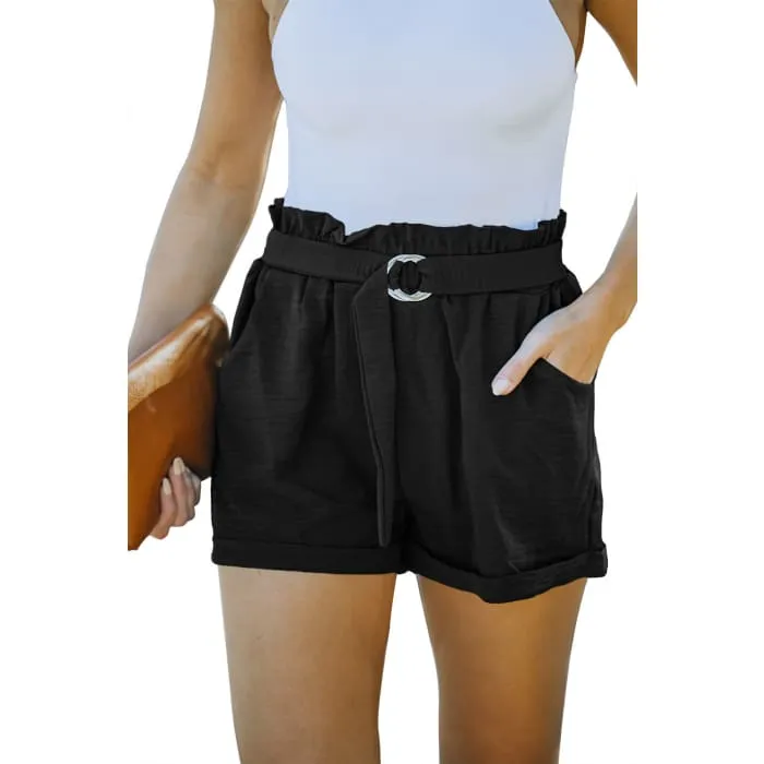 Black Paper Bag Shorts