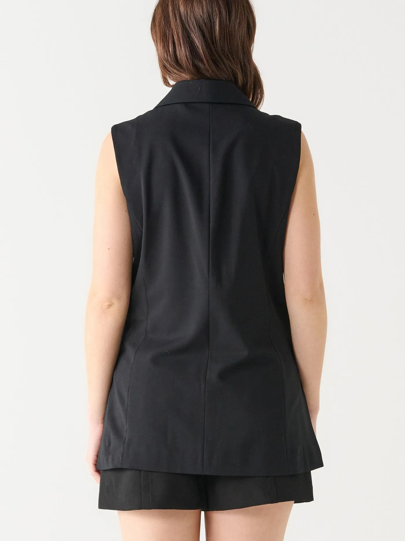 BLACK TAPE Long Sleeveless Blazer Vest