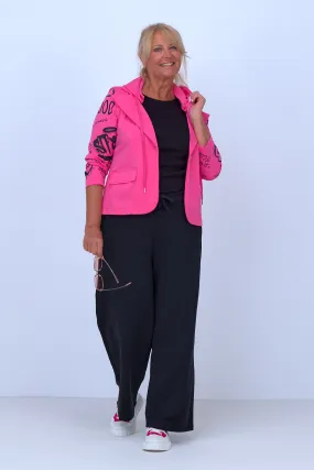 Blazer mit Print auf den Ärmeln, pink