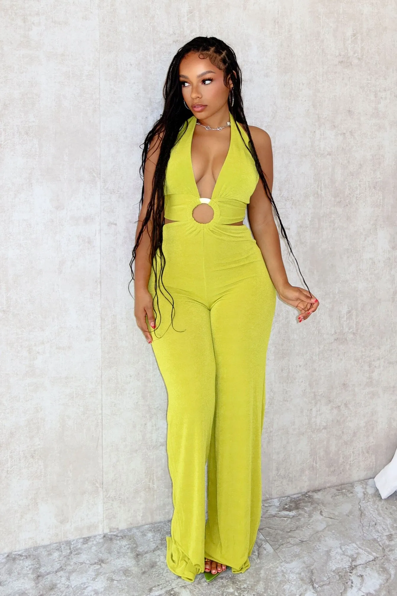 Bridget Slinky Halter O Ring Jumpsuit