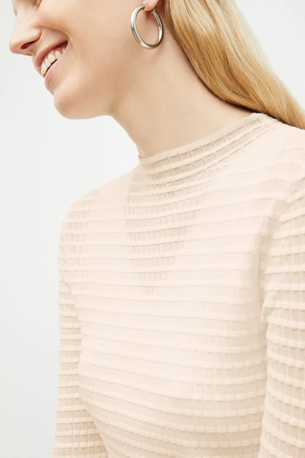 Brodie Top - Airy Stripe Knit :: Meringue