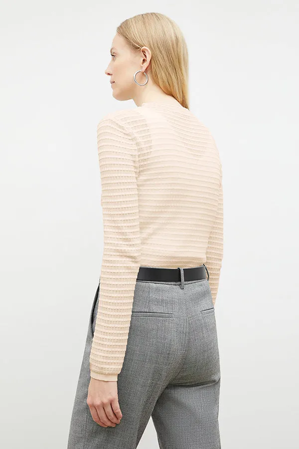 Brodie Top - Airy Stripe Knit :: Meringue