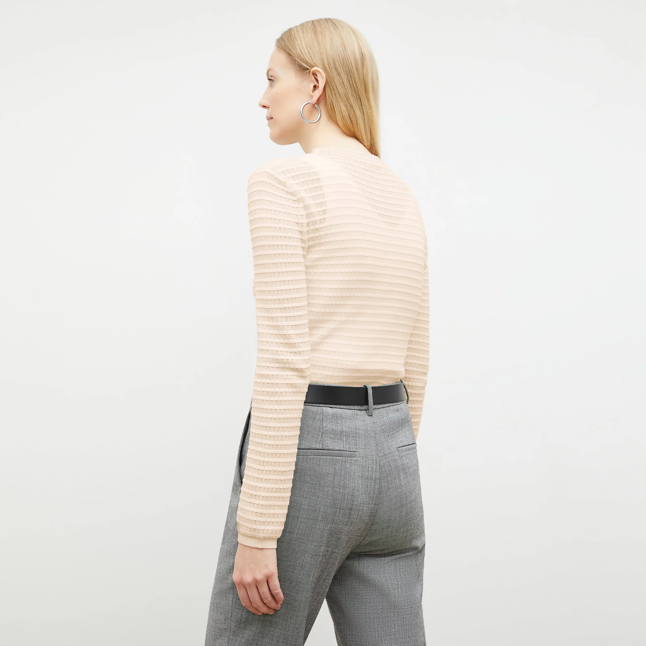 Brodie Top - Airy Stripe Knit :: Meringue