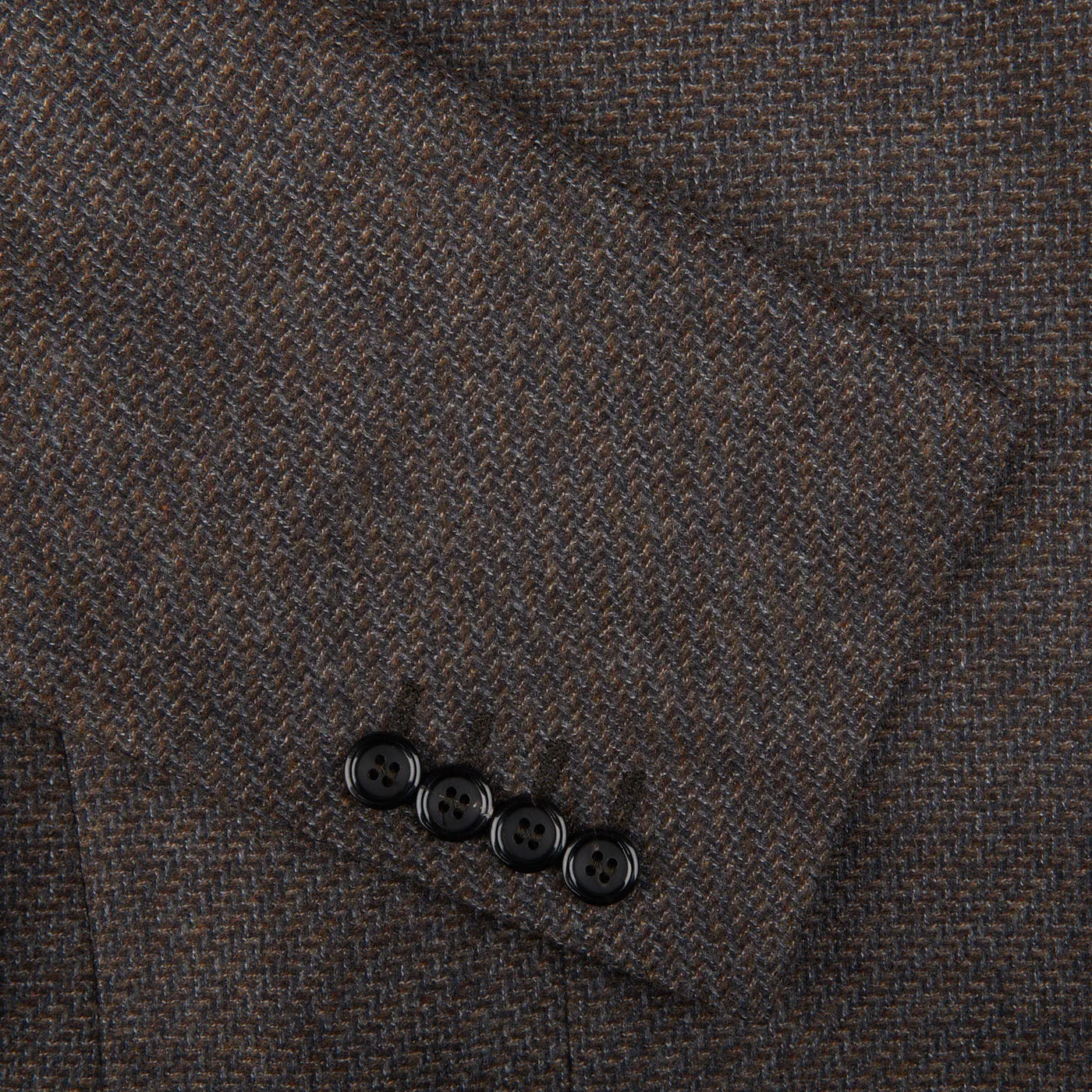 Brown Grey Zig Zag Wool Drop 6 Blazer