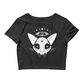 Cat Skull, Women’s Crop Top