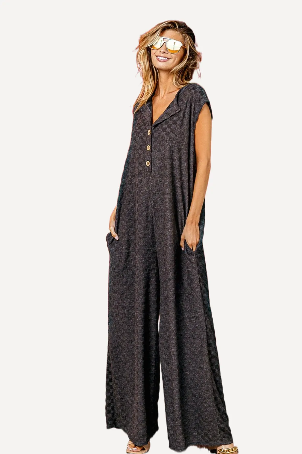 Checkered Wide Leg Jumpsuit