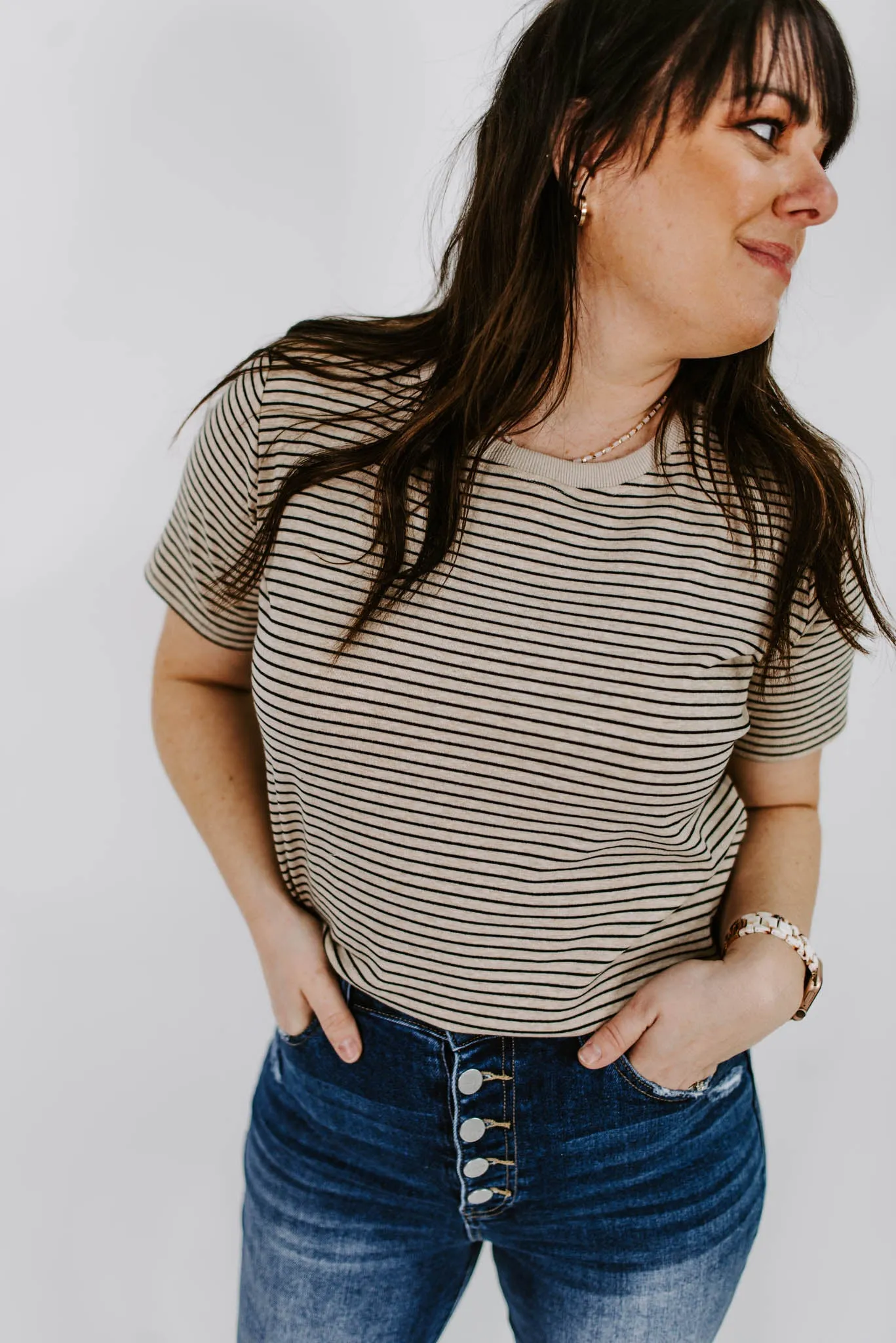 Chill Moment Stripe Short Sleeve Top