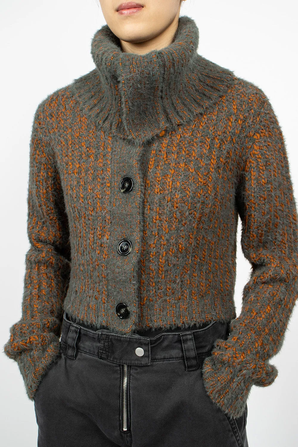 Chunky Cardigan Rust/Multi