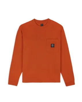 Core Mock Neck Waffle Long Sleeve- Terracotta