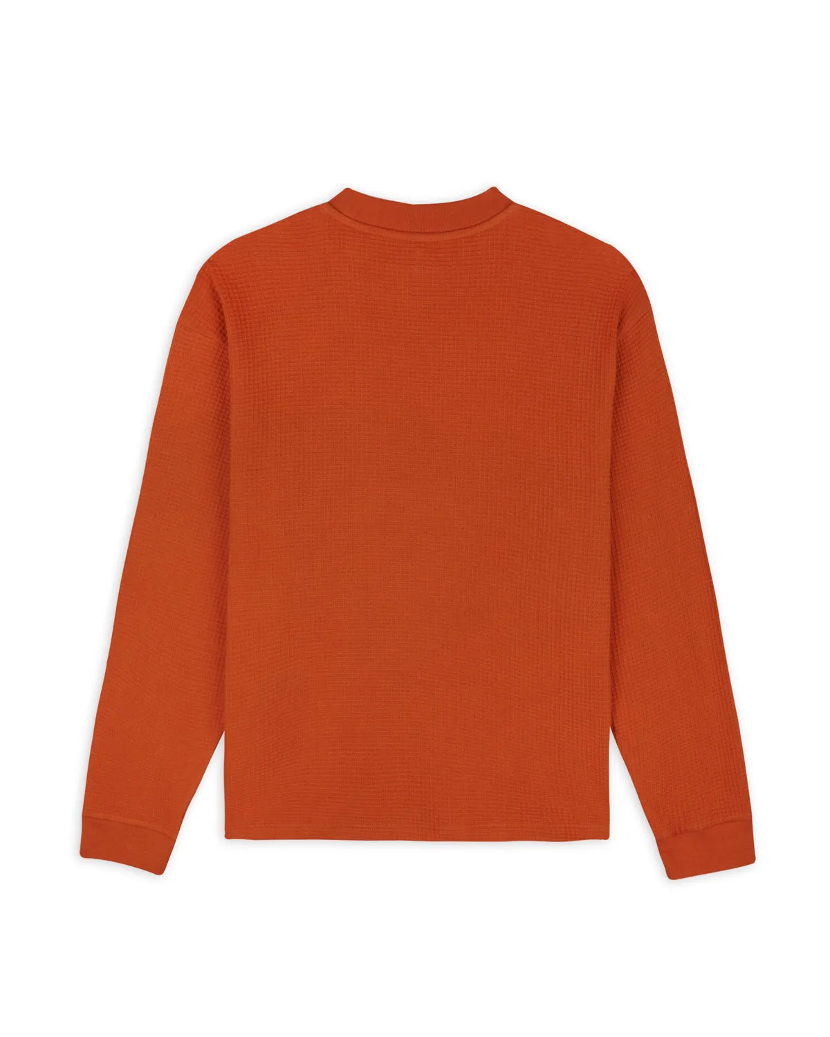 Core Mock Neck Waffle Long Sleeve- Terracotta