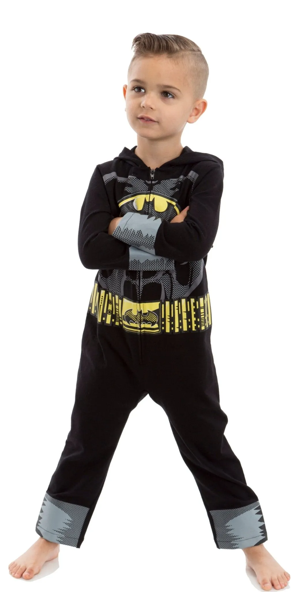 DC Comics Justice League Batman Zip Up Cosplay Costume Coverall and Cape