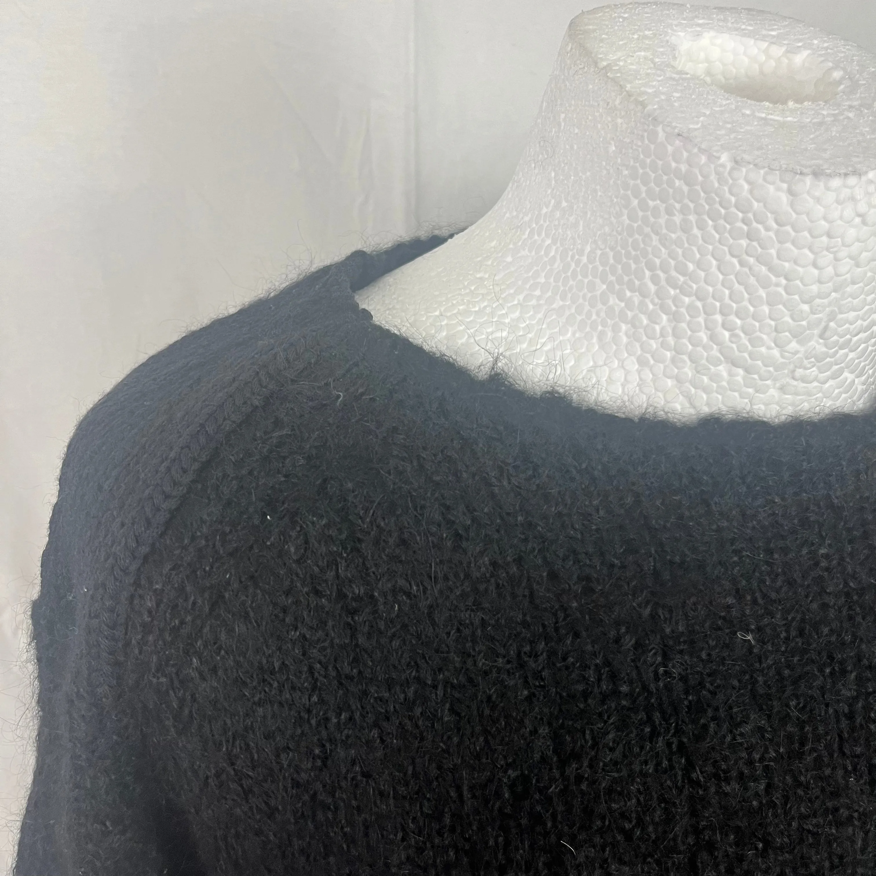 Dries Van Noten Black Alpaca & Wool Fluffy Sweater M