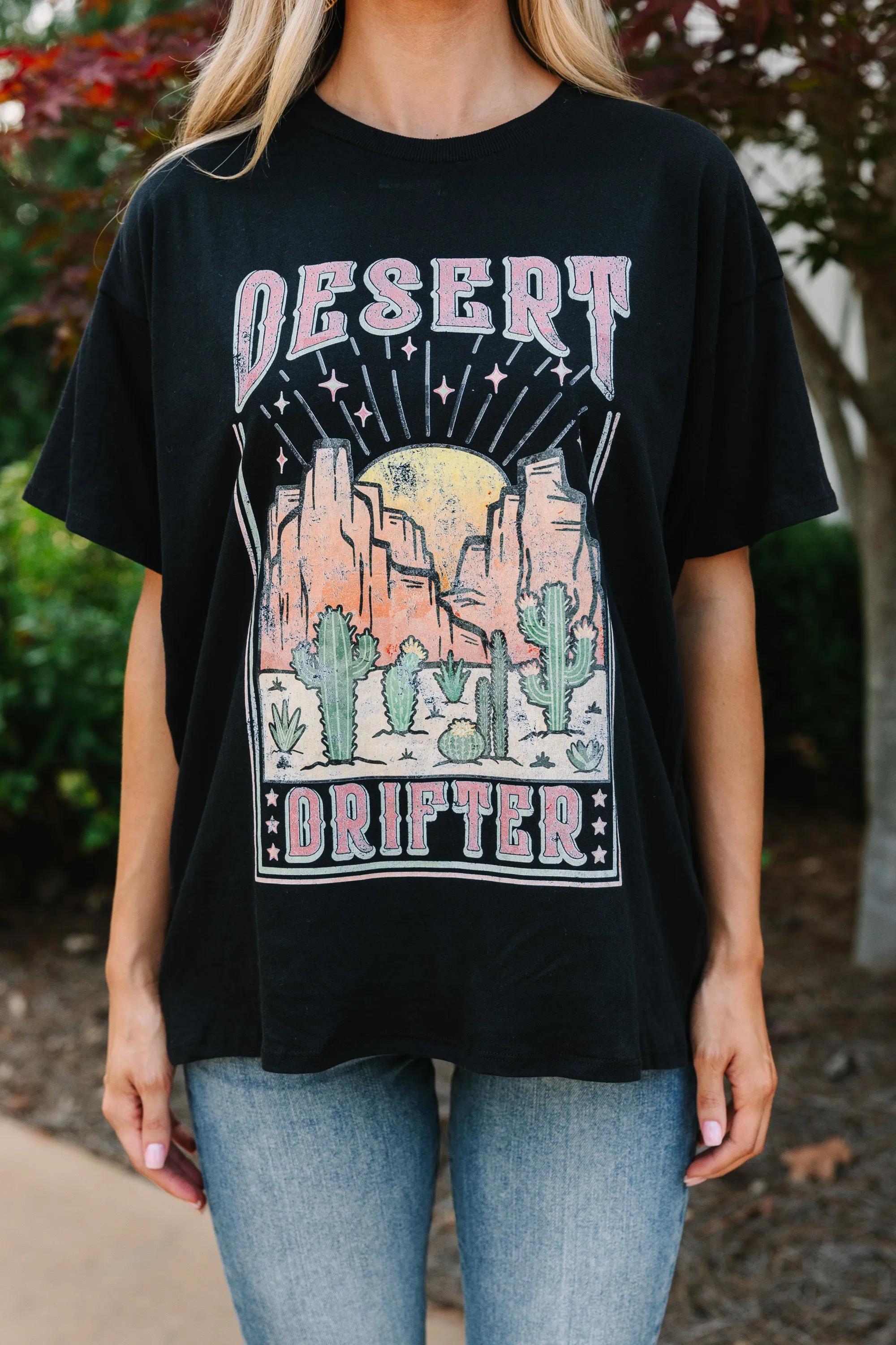 Drifting Into The Desert Black Graphic Tee