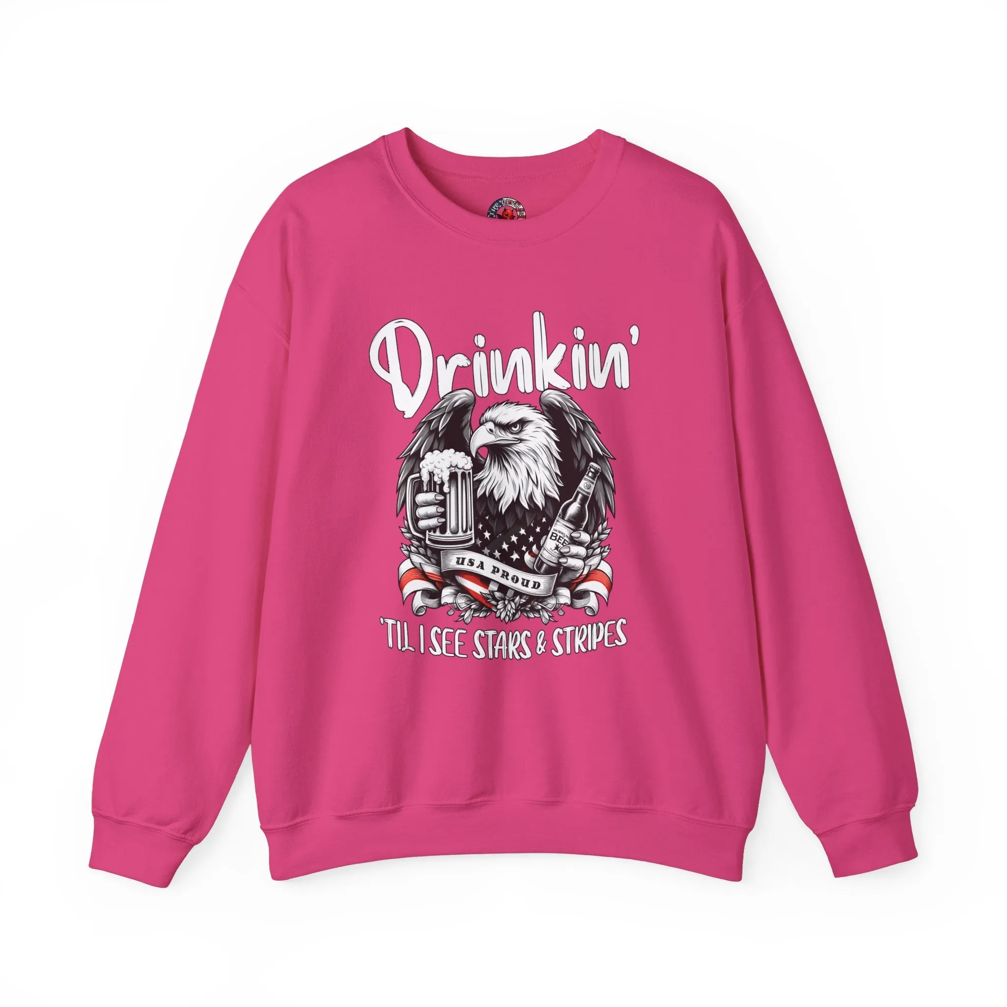 Drinkin' Til I See Stars & Stripes Crewneck Sweatshirt