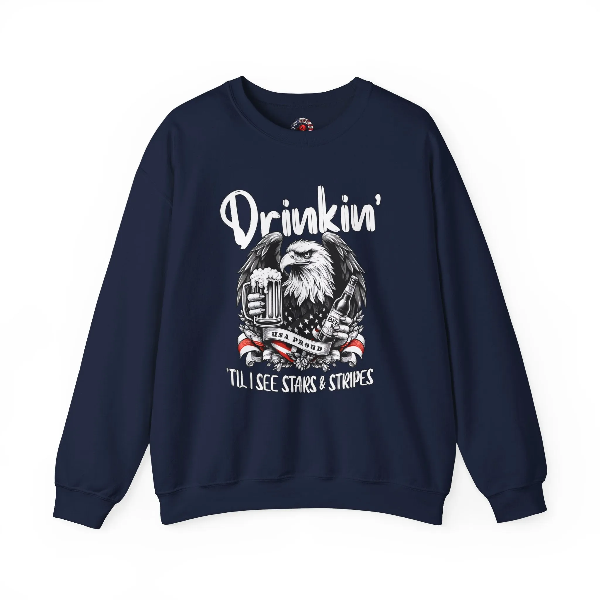 Drinkin' Til I See Stars & Stripes Crewneck Sweatshirt