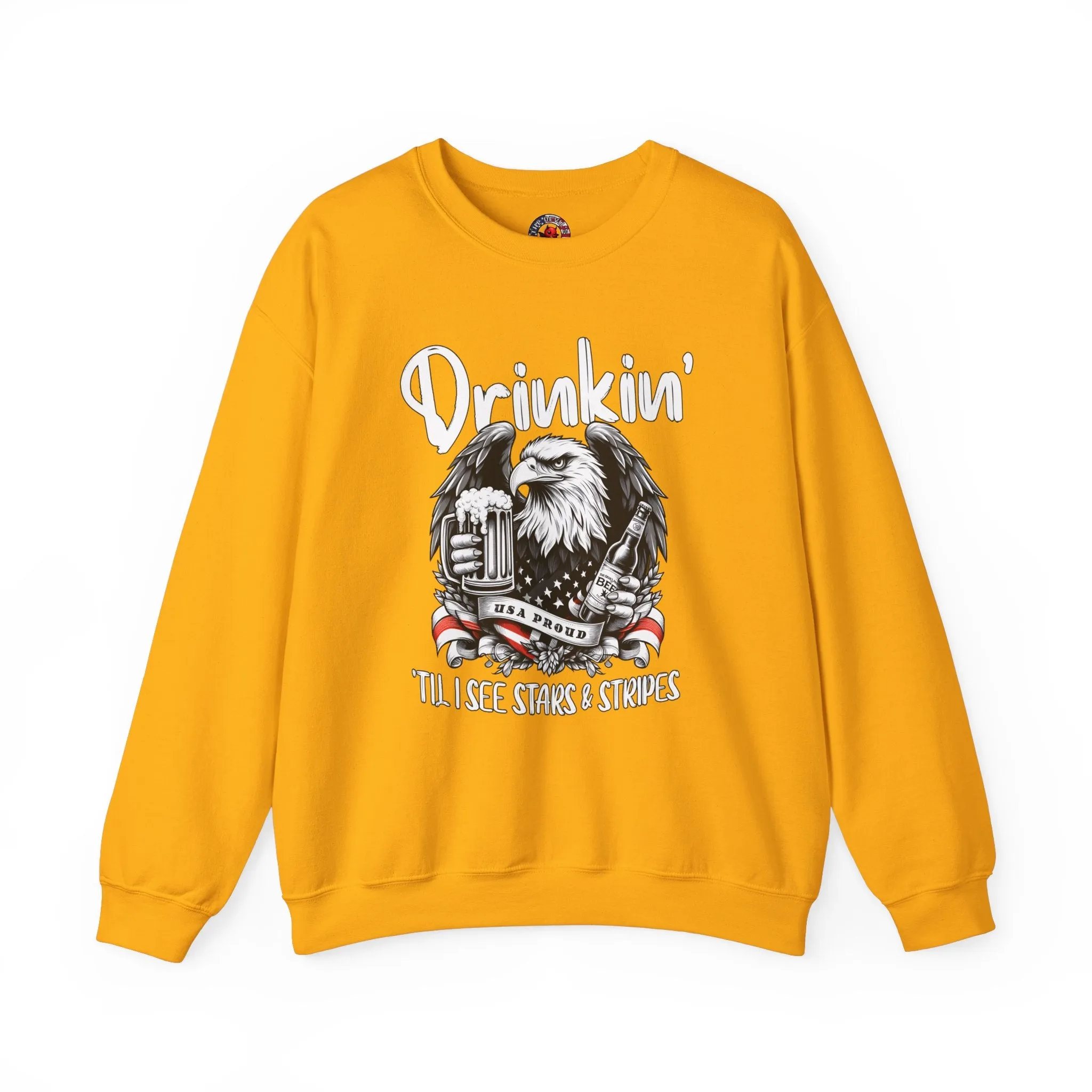 Drinkin' Til I See Stars & Stripes Crewneck Sweatshirt