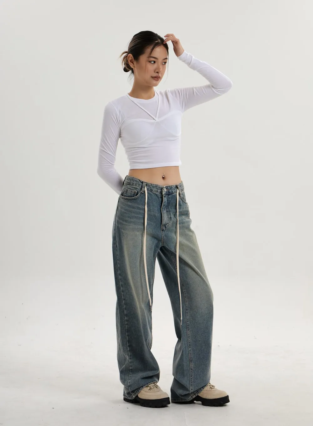 Fake Layered Crop Top CN17