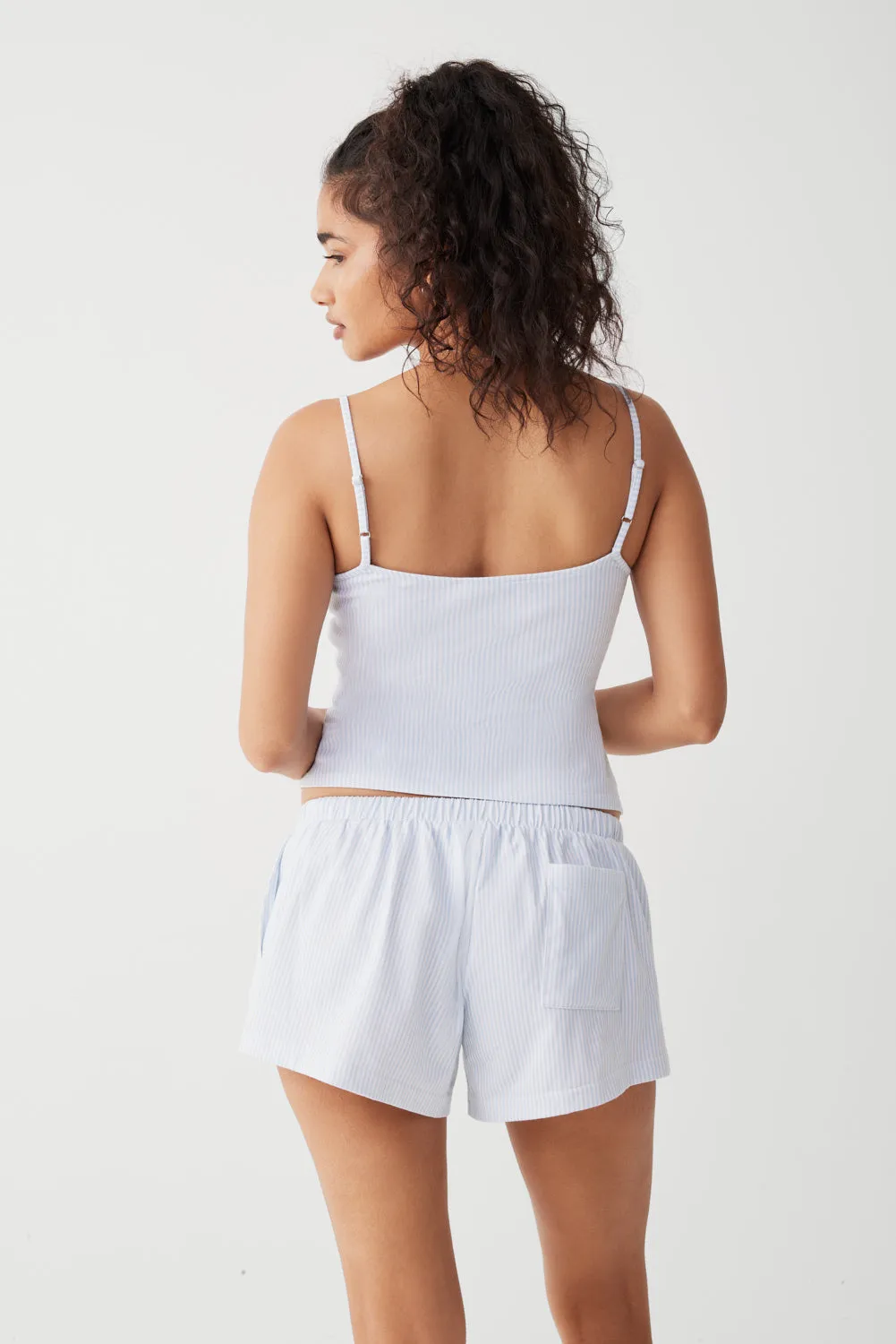 Farmhouse Striped Cotton Camisole - Sleepy Stripe