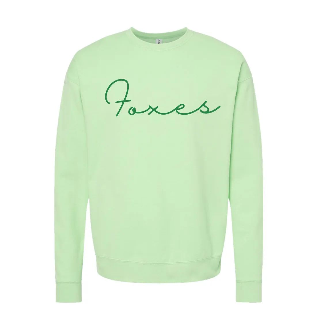 Foxes Color on Color Graphic Sweatshirt & Tee  Green