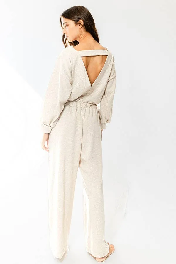 Greer Cut Out Back Knit Jumpsuit