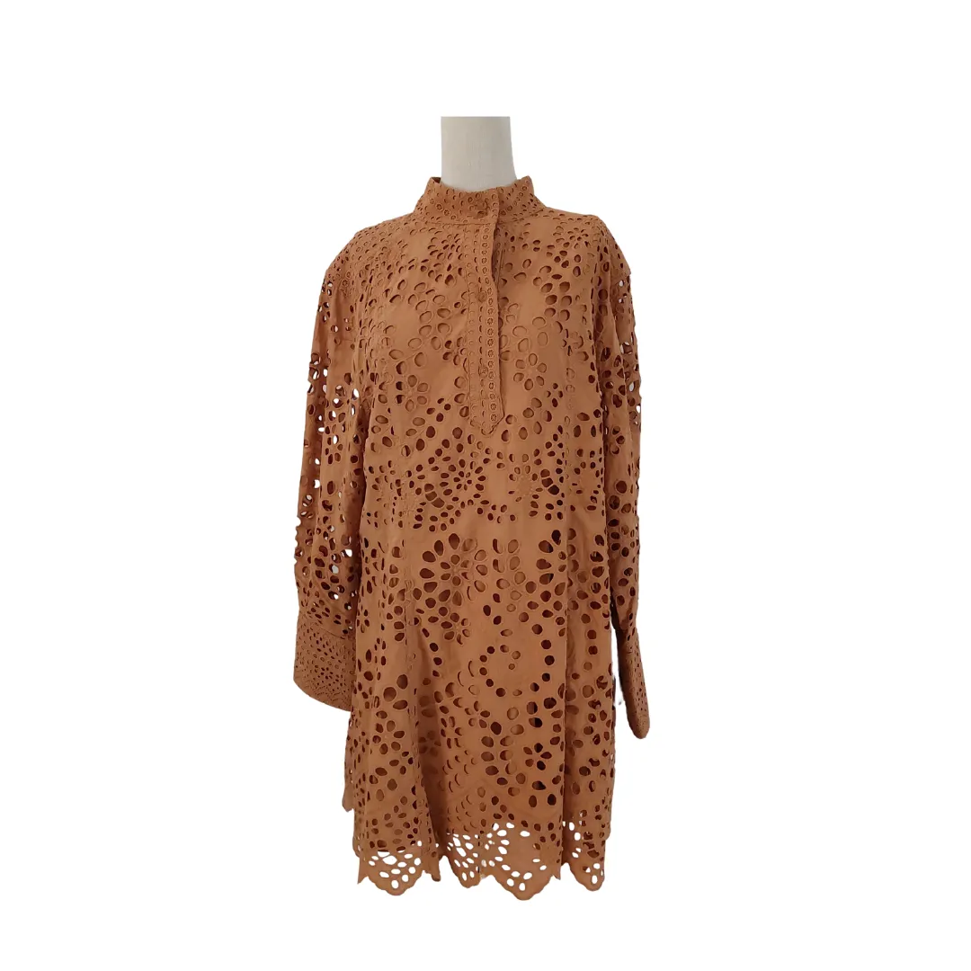 H&M Brown Lace High-neck Tunic | Brand New |