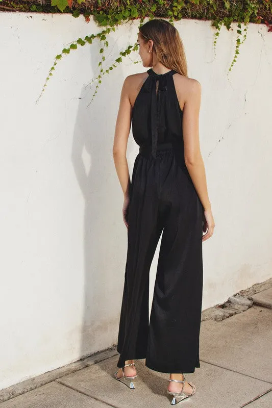 Holly Halter Jumpsuit - Black