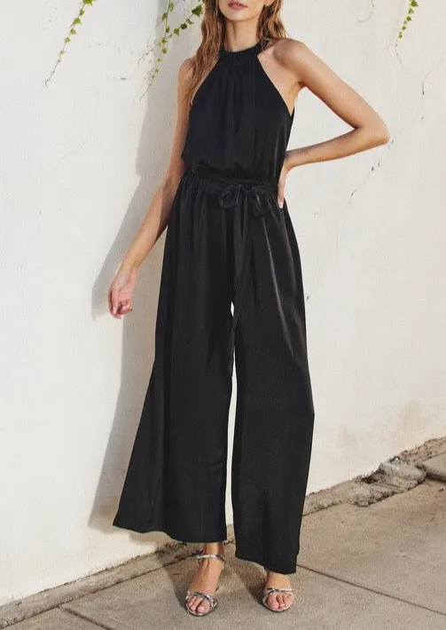 Holly Halter Jumpsuit - Black