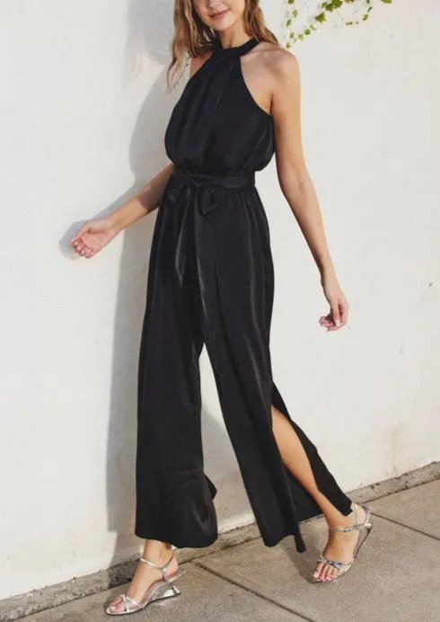 Holly Halter Jumpsuit - Black