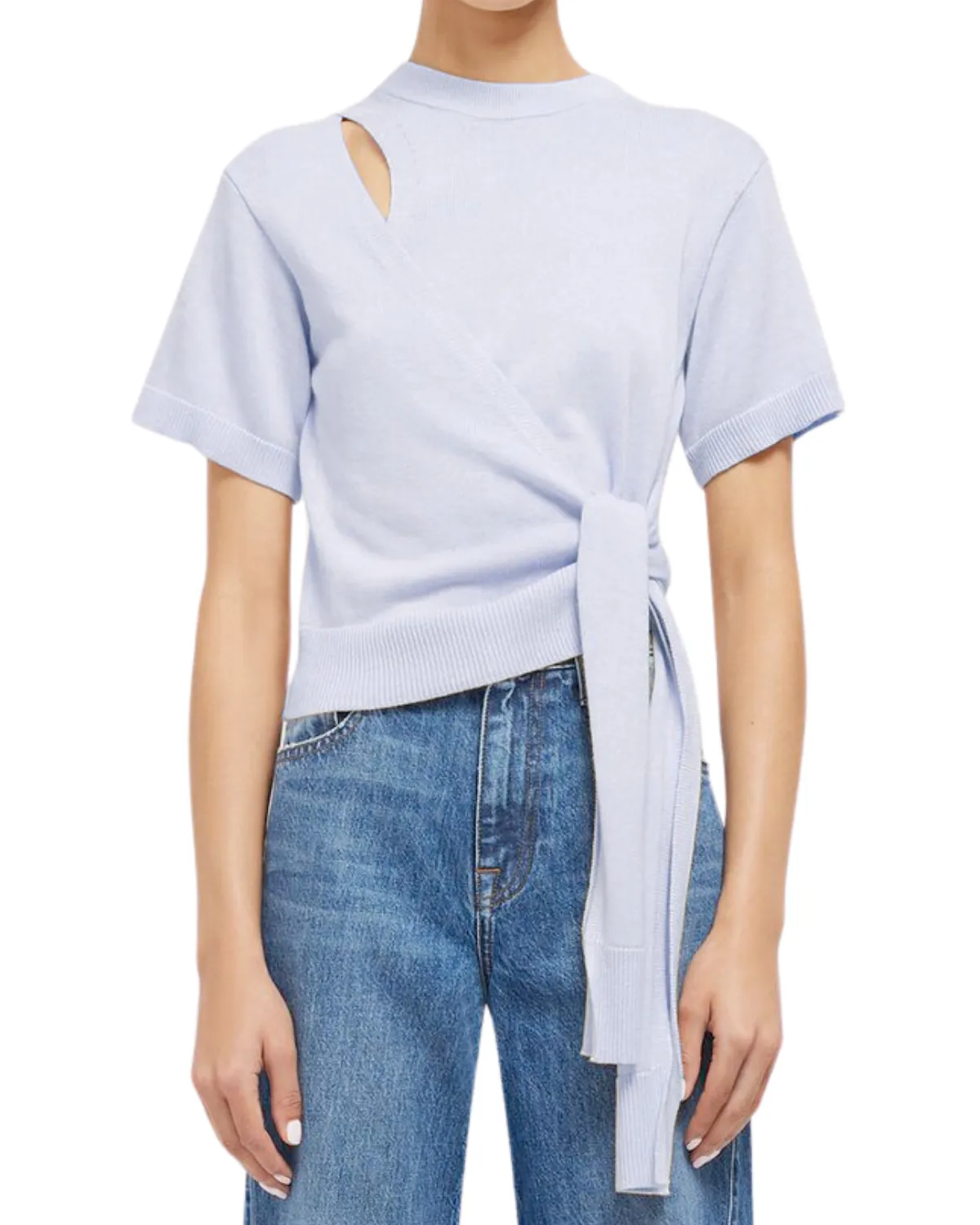 Hudson Wrap Knit Tee (Blue Haze)