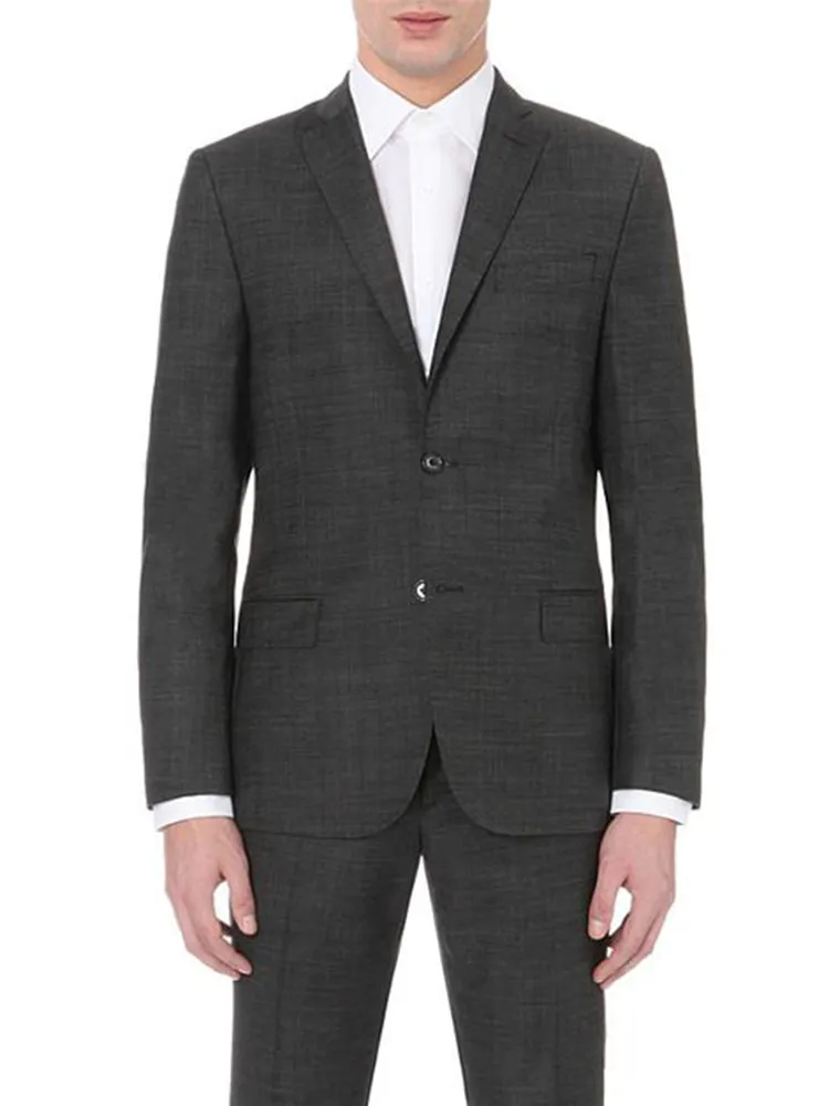 J.Lindeberg Mens Hopper Soft 140s Platinum Blazer - ALMOST BLACK