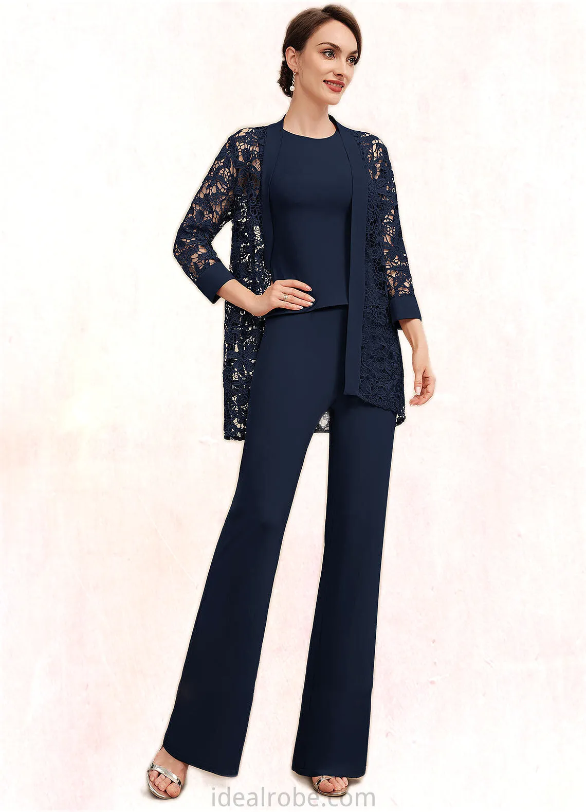 Kaitlynn Jumpsuit/Pantsuit Scoop Neck Floor-Length Jersey Mother of the Bride Dress STK126P0014714