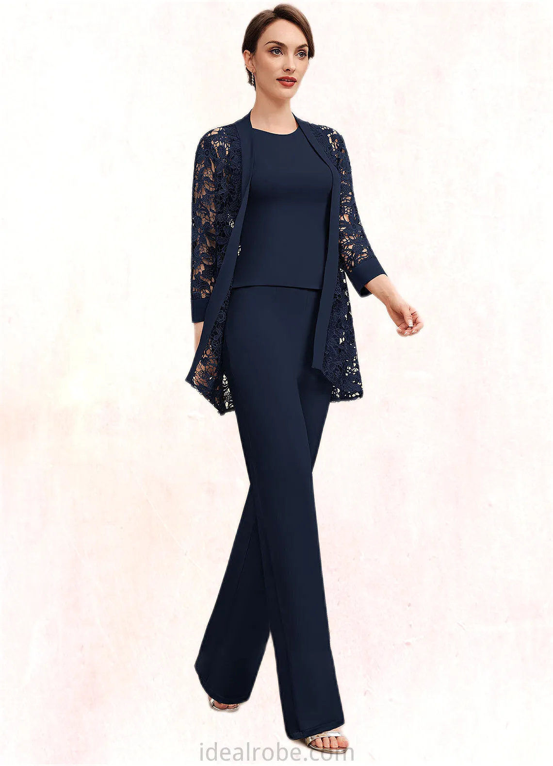 Kaitlynn Jumpsuit/Pantsuit Scoop Neck Floor-Length Jersey Mother of the Bride Dress STK126P0014714