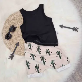 Kids Leopard Cacti Harem Shorts