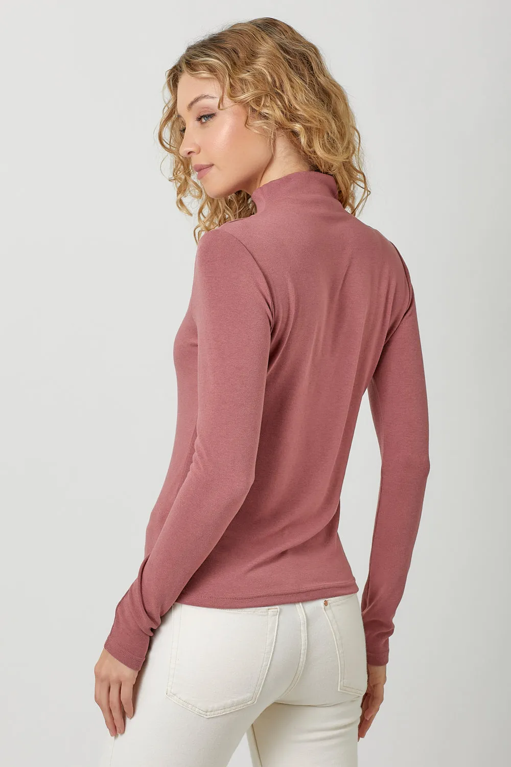 Knit Mock Neck Long Sleeve