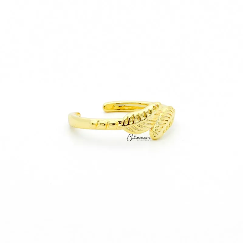 Leaves Pattern Toe Ring - Gold