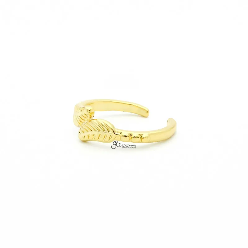 Leaves Pattern Toe Ring - Gold