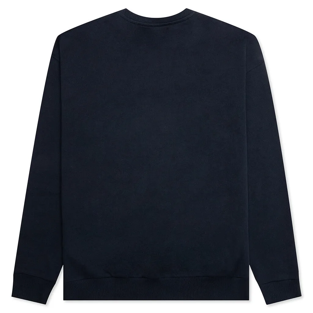 Logo Embroidery Sweatshirt - Navy