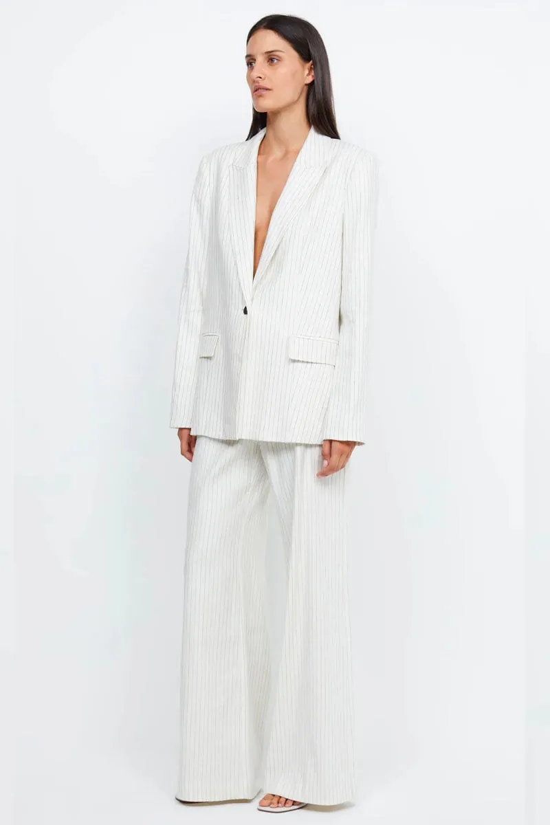 LOU PINSTRIPE BLAZER-IVORY PINSTRIPE