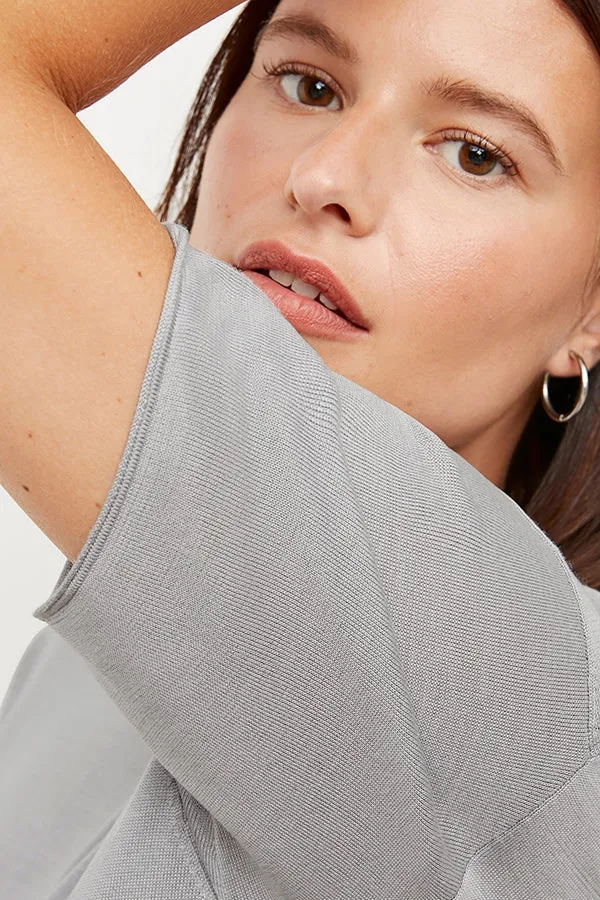 Mia Top - Silk Jersey :: Pale Gray