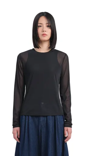 Mock-neck Sheer Top