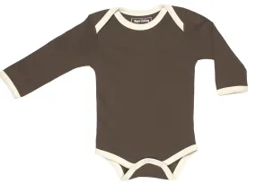 Organic Baby Long Sleeve Onesies Bodysuit GOTS Certified Cotton (Bark)